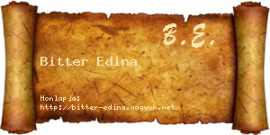 Bitter Edina névjegykártya
